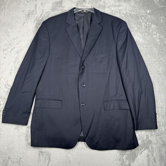 Vinci Blazer Mens 48L‎ Gray Suit Jacket Neutral Preppy Business Wedding Groom - Picture 2 of 9
